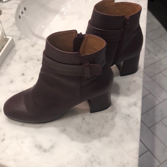 Burgundy Monoprix Leather Booties - Picture 4 of 4